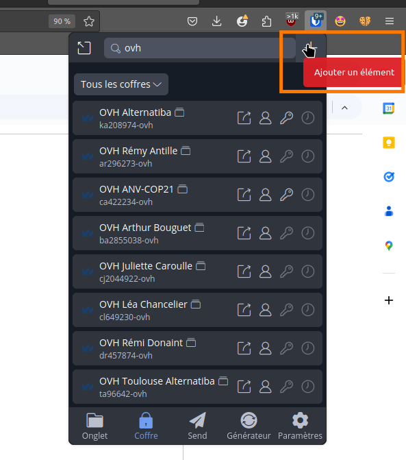 Enregistrer un mot de passe manuellement