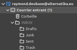 Adresse mail à gauche